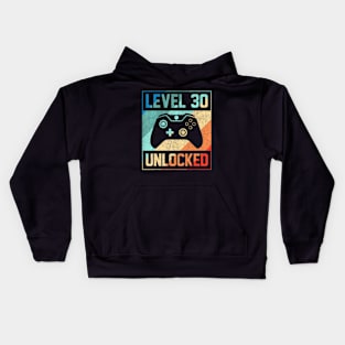 Level 30 Video 30th Birthday Kids Hoodie